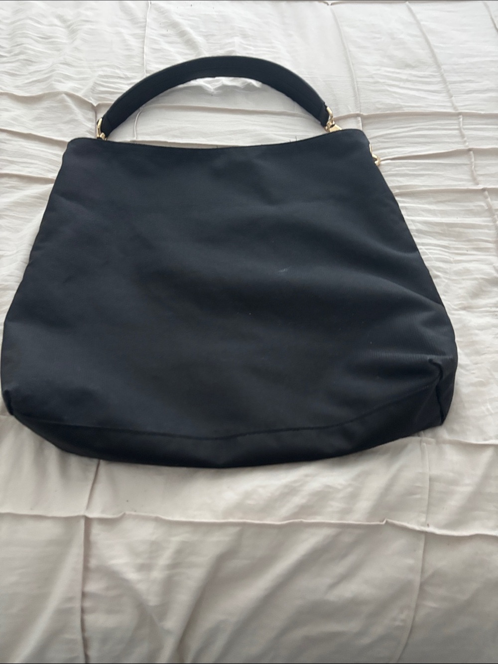 Banana Republic Women's Black Shoulder Bag with Gold Hardware